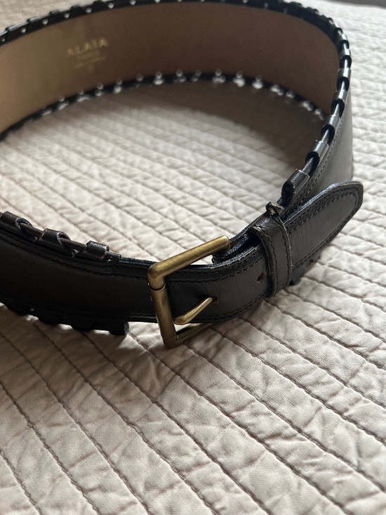 ALAÏA Brown Leather Corset Belt main image 7